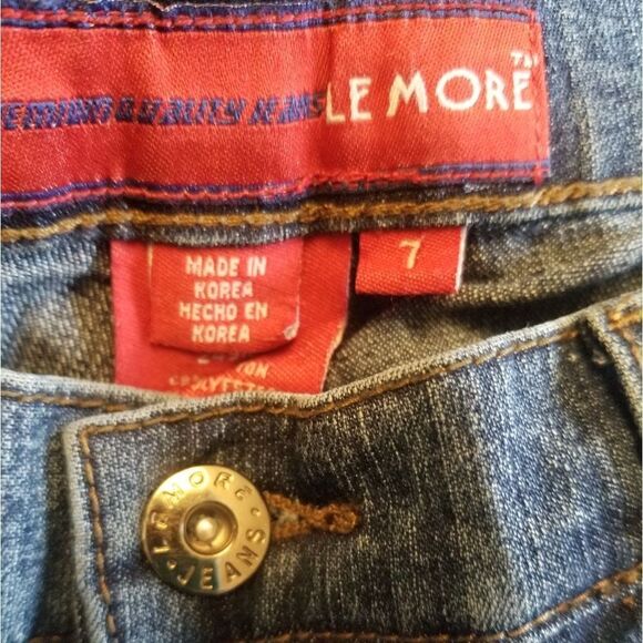 VINTAGE LE MORE WOMENS HIP HOP JEANS WITH PATCHES EVERYWHERE SIZE 7. B12 - Picture 7 of 10